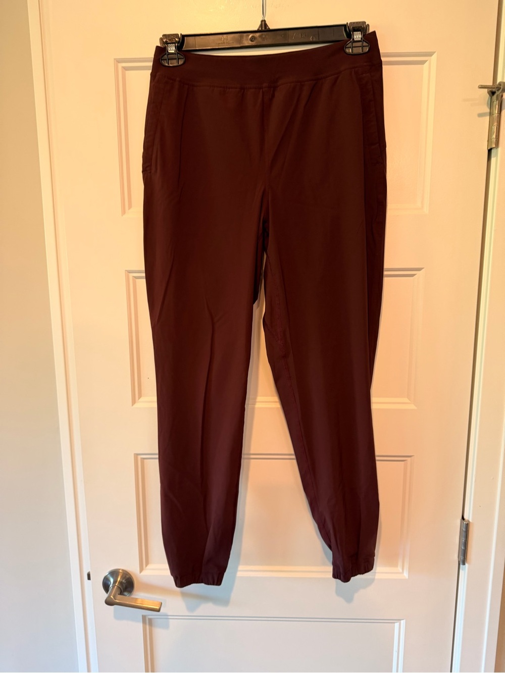 Stretch Jogger Pants in Deep Burgundy